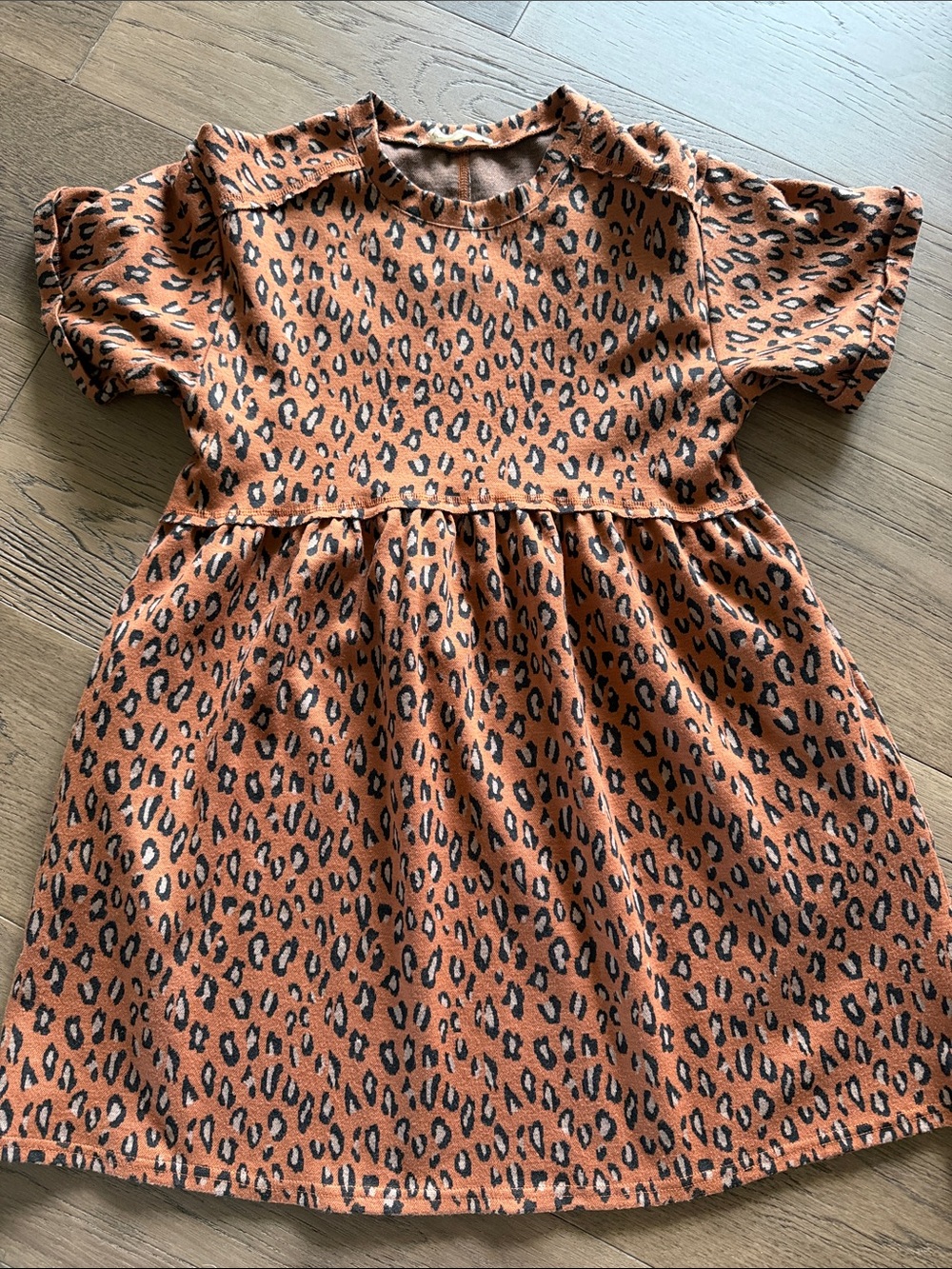 Women’s or Juniors Boutique Burnt Orange Leopard Print Knit Dress